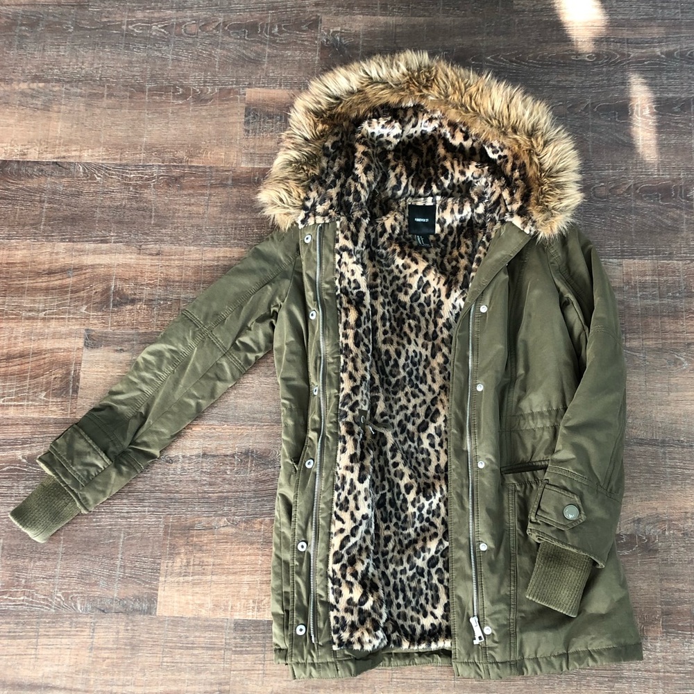 Forever 21 faux fur parka